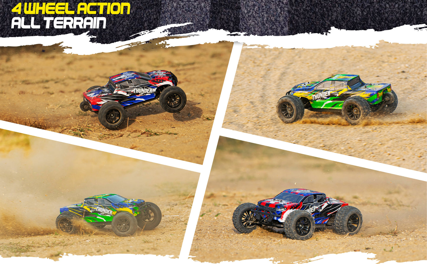 THUNDER 1:10 Scale RC Car 40+ MPH Brushless