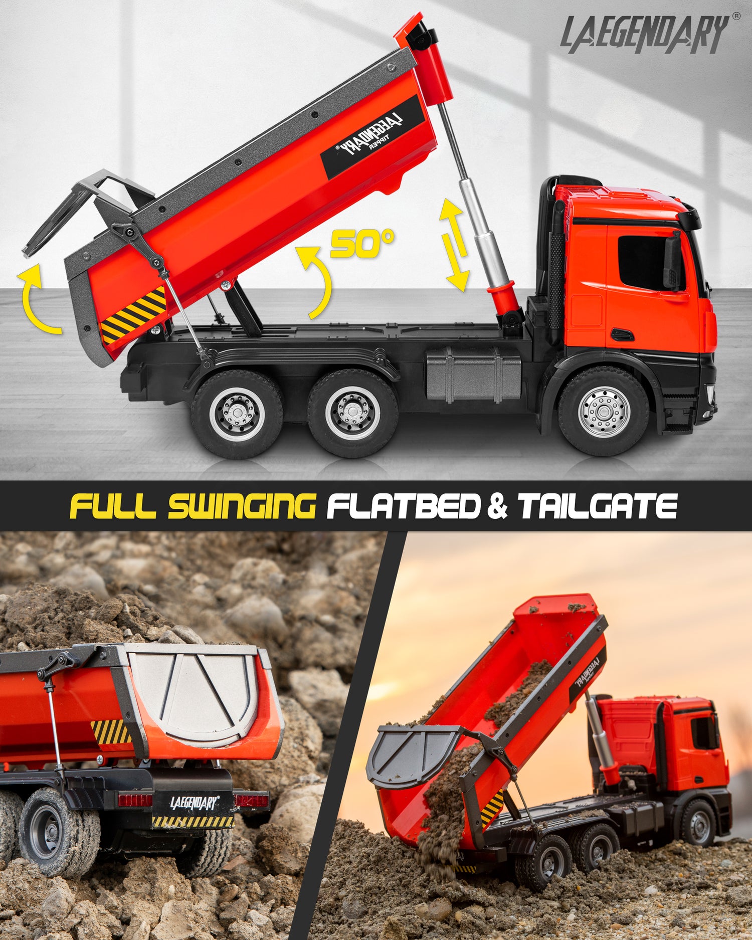 Double E 1/14 Hydraulic RC Dump Truck 6x6 FMX Remote Control Dumper Ca –  toucanhobby